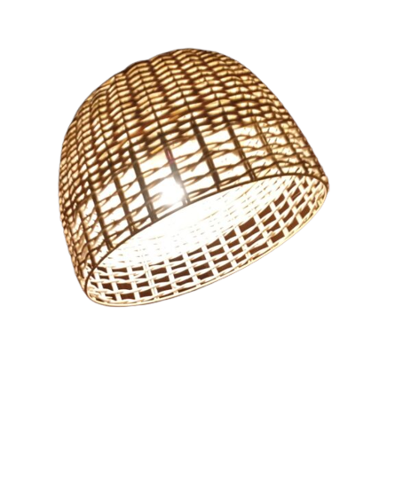 Cane Designer Dome Lamp Shade with Iron Frame