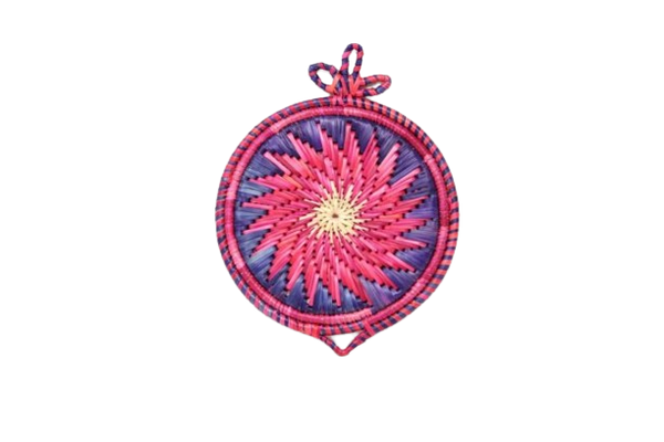 Moonj Grass Pink and Violet Design Wall Hanging