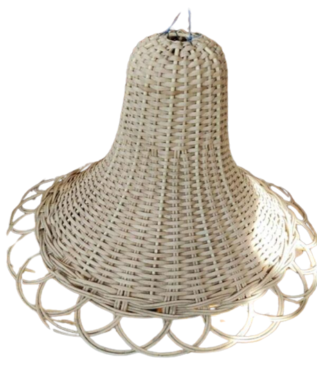 Rattan Weaving Cane Hanging Lampshade with Iron Frame
