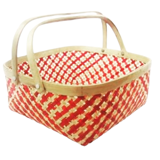 Square Bamboo Basket with Handle