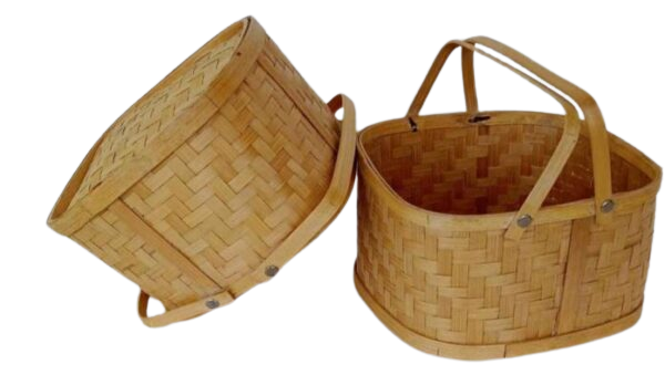 Square Bamboo Basket with Lid
