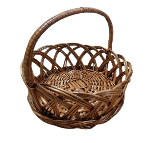 Wicker Crown Basket With Handle