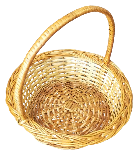 Wicker Round Basket with Handle