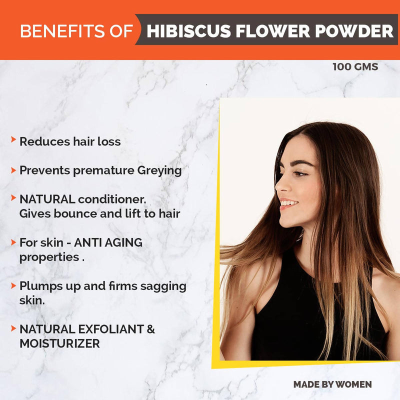 NATURAL HIBISCUS FLOWER ( ROSA SINENSIS) GUDHAL POWDER 227g | 0.5 LB | 08 oz - SET OF 2 | Beauty