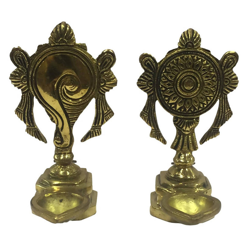 CONCH CHAKRA SET SINGLE FACE BRASS LAMP SIZE 5.2 INCH HEIGHT 