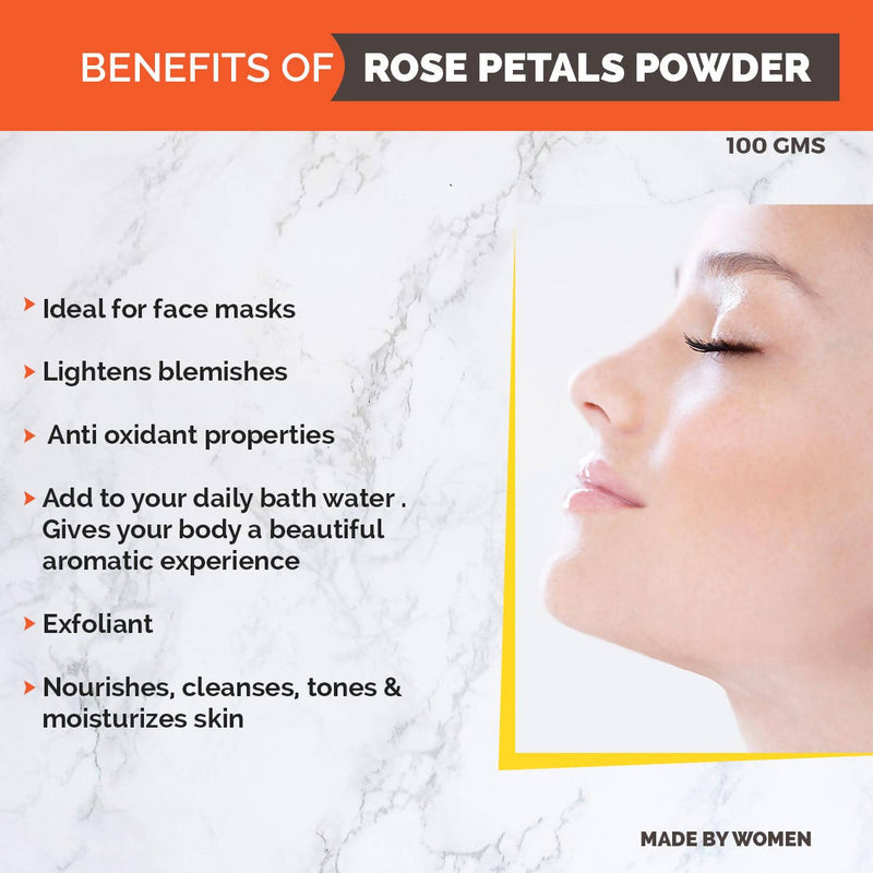 PURE ROSE PETALS POWDER (ROSA CENTIFOLIA ) - FOR FACIAL MASK - 1/2 Lb| 227 Gms SET OF 2 | Beauty