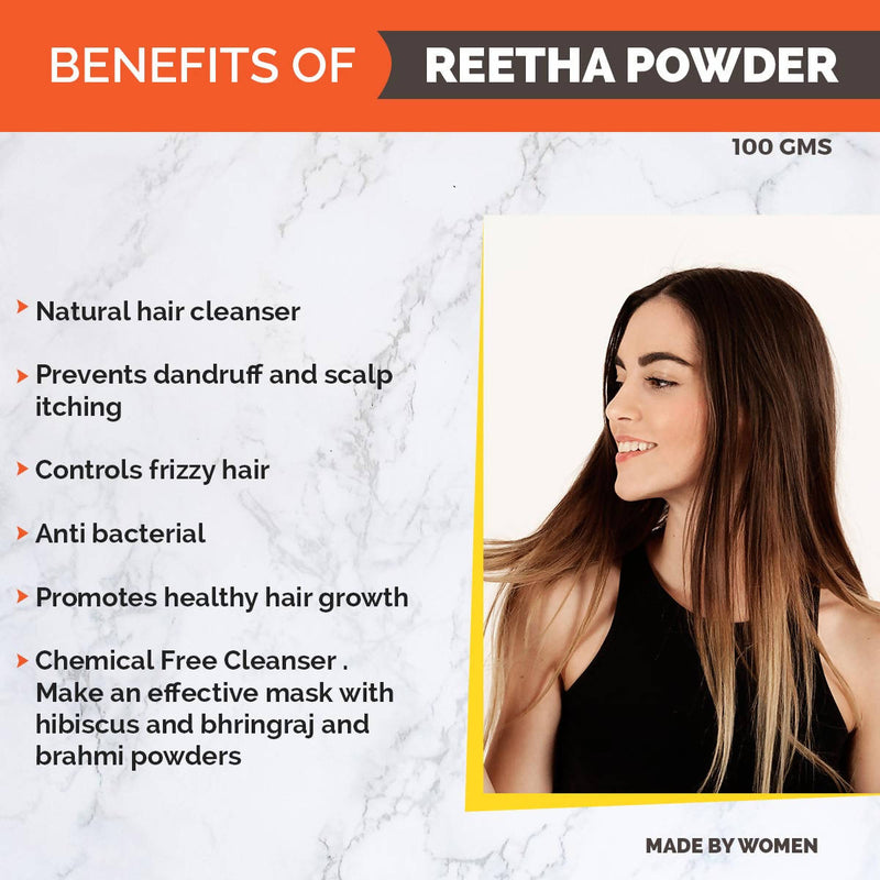 NATURAL ARITHA/ REETHA/RITHA/SOAPNUTS (SAPINDUS MUKOROSSI) POWDER 227g | 0.5 LB FOR SILKY & SMOOTH HAIR | Beauty